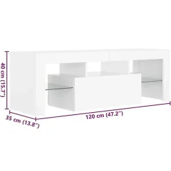 vidaXL Meuble TV avec Lumières LED, Armoire de Télévision, Meuble Télé de Salon, Armoire Basse Salle de Séjour Intérieur, 804346