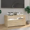 vidaXL Meuble TV avec Lumières LED Centre de Divertissement Meuble Média Armoire Stéréo Meuble de Salle de Séjour Intérieur 804397