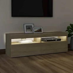 vidaXL Meuble TV avec Lumières LED, Armoire de Télévision, Meuble Télé de Salon, Armoire Basse Salle de Séjour Intérieur, 804376