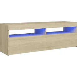 vidaXL Meuble TV avec Lumières LED, Armoire de Télévision, Meuble Télé de Salon, Armoire Basse Salle de Séjour Intérieur, 804376
