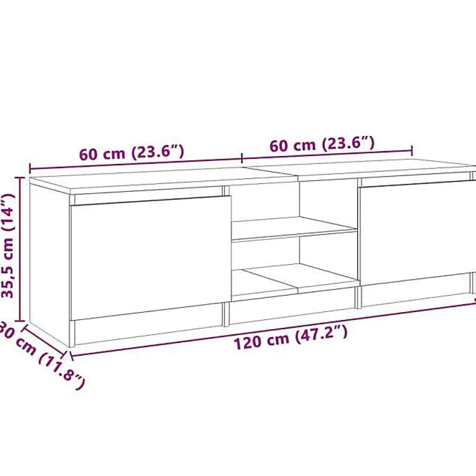 vidaXL Meuble TV avec Lumières LED, Armoire de Télévision, Meuble Télé de Salon, Armoire Basse Salle de Séjour Intérieur, 804283