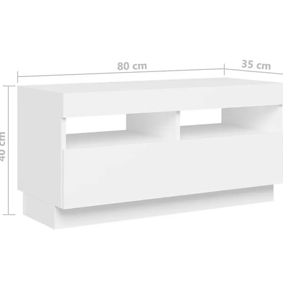 vidaXL Meuble TV avec Lumières LED, Armoire de Télévision avec Rangement, Meuble Télé de Salon Salle de Séjour Intérieur, 3081897