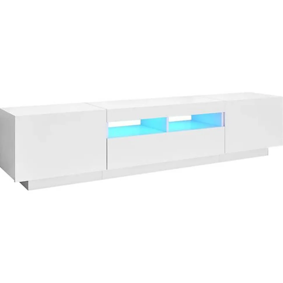 vidaXL Meuble TV avec Lumières LED, Armoire de Télévision avec Rangement, Meuble Télé de Salon Salle de Séjour Intérieur, 3081897