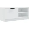 vidaXL Meuble TV Blanc brillant 80x35x36,5 cm Bois d'ingénierie 811478