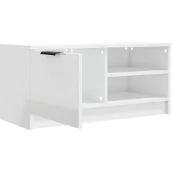 vidaXL Meuble TV Blanc brillant 80x35x36,5 cm Bois d'ingénierie 811478