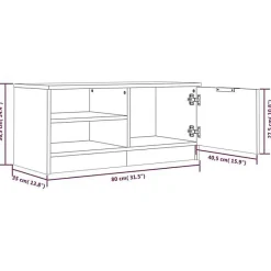 vidaXL Meuble TV Blanc brillant 80x35x36,5 cm Bois d'ingénierie 811478