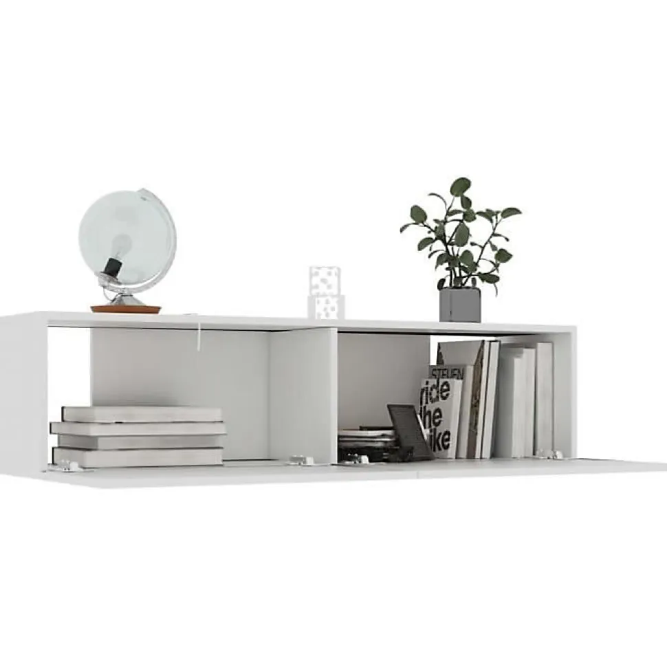 vidaXL Meuble TV Blanc 120x30x30 cm Aggloméré