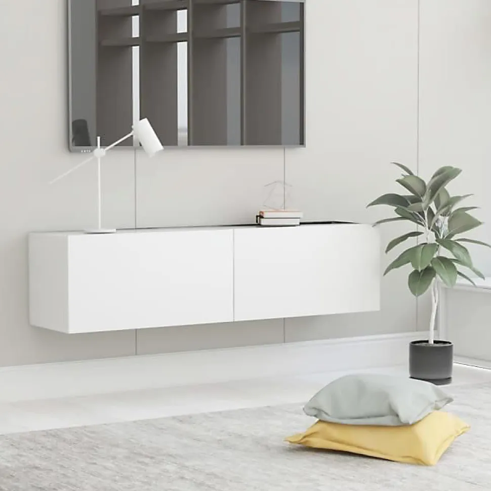 vidaXL Meuble TV Blanc 120x30x30 cm Aggloméré