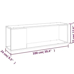 vidaXL Meuble TV Blanc 100x24x32 cm Aggloméré