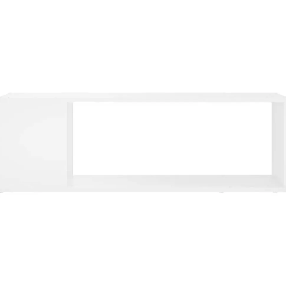 vidaXL Meuble TV Blanc 100x24x32 cm Aggloméré