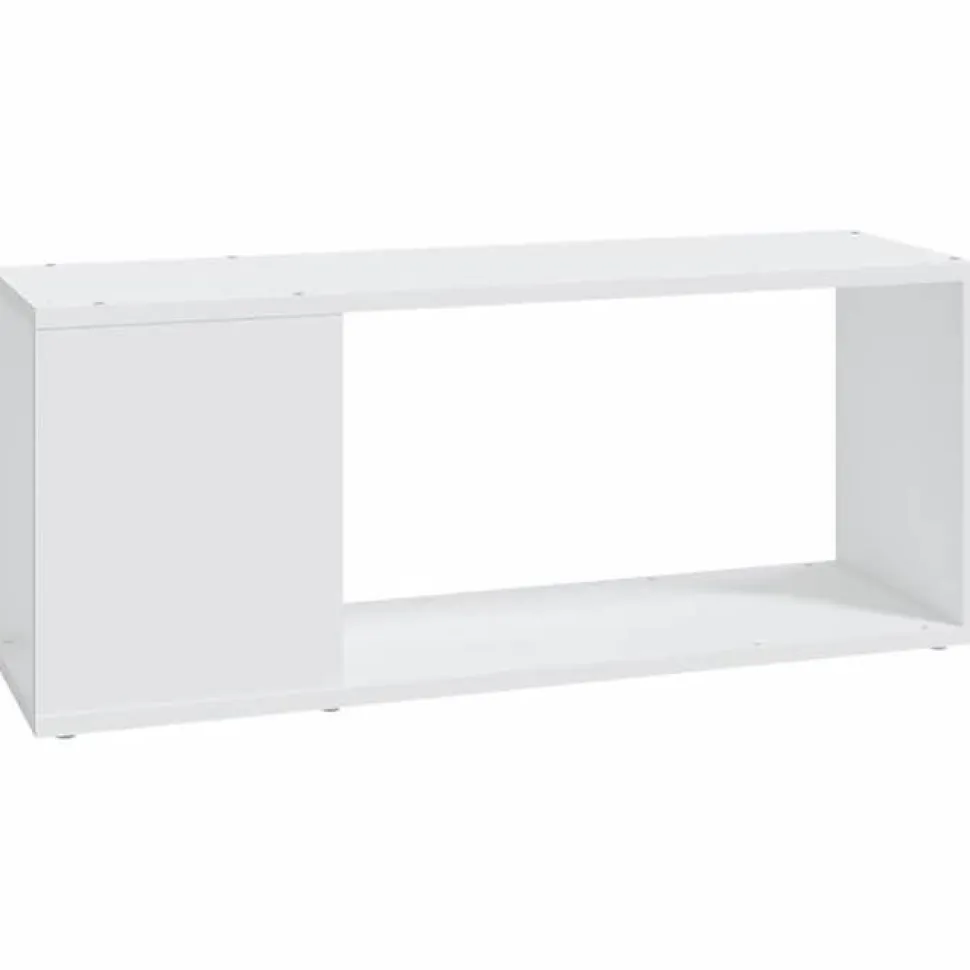 vidaXL Meuble TV Blanc 80x24x32 cm Aggloméré