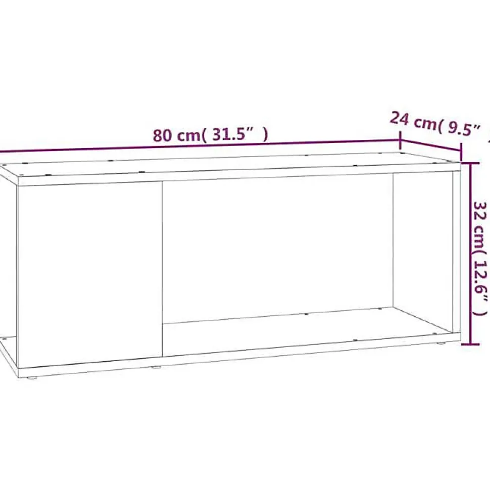 vidaXL Meuble TV Blanc 80x24x32 cm Aggloméré