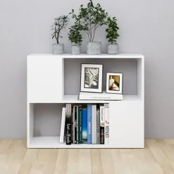 vidaXL Meuble TV Blanc 80x24x63 cm Aggloméré