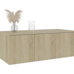 vidaXL Meuble TV Chêne sonoma 80x34x30 cm Aggloméré