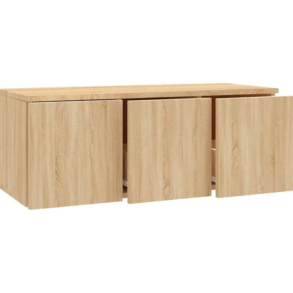 vidaXL Meuble TV Chêne sonoma 80x34x30 cm Aggloméré