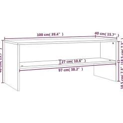vidaXL Meuble TV Chêne sonoma 100 x 40 x 40 cm Aggloméré
