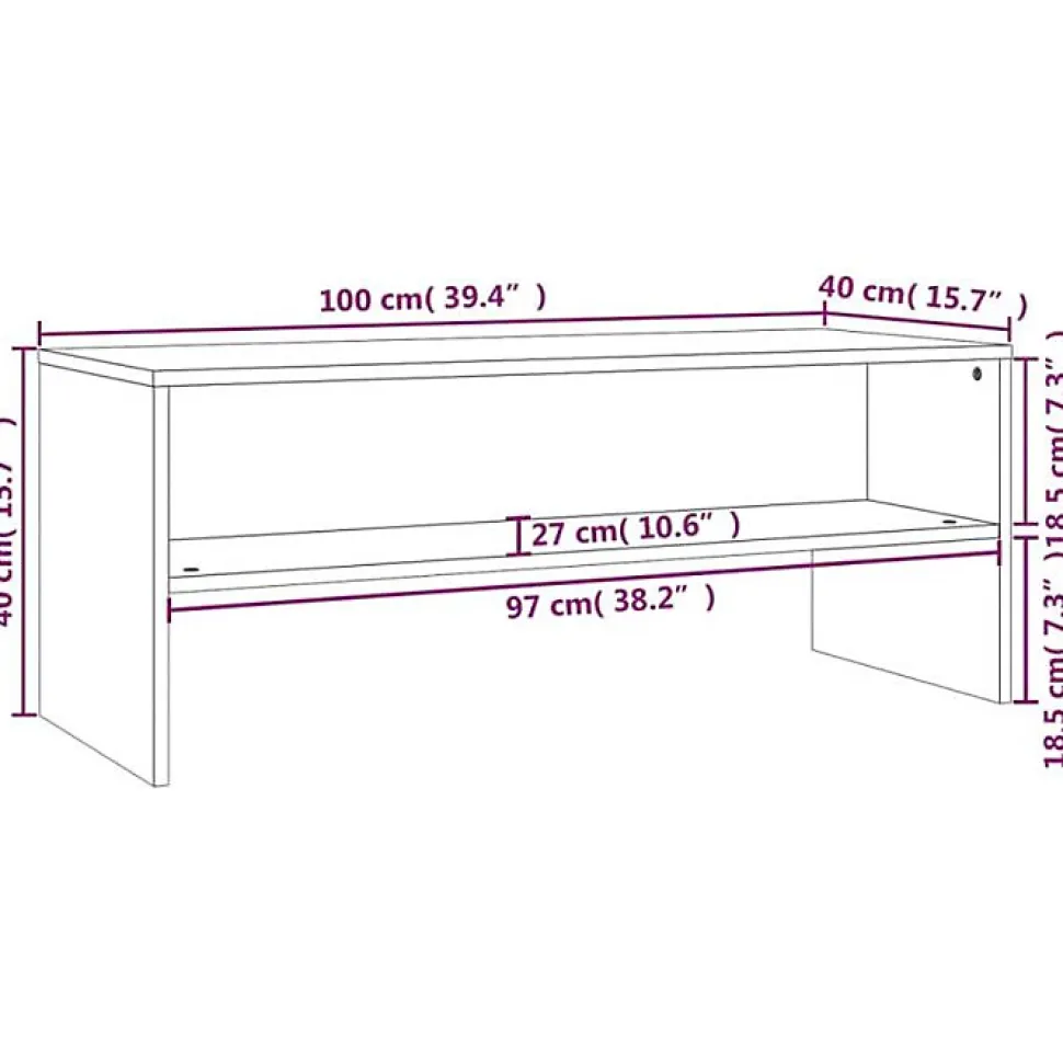 vidaXL Meuble TV Chêne sonoma 100 x 40 x 40 cm Aggloméré