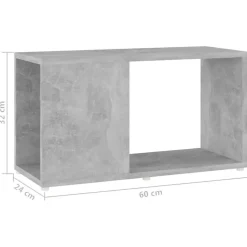 vidaXL Meuble TV Gris béton 60x24x32 cm Aggloméré