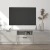 vidaXL Meuble TV Gris béton 140x35x40 cm Bois d'ingénierie 811452