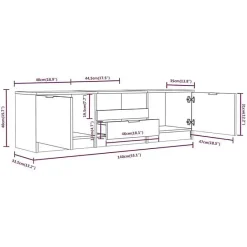 vidaXL Meuble TV Gris béton 140x35x40 cm Bois d'ingénierie 811452