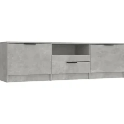 vidaXL Meuble TV Gris béton 140x35x40 cm Bois d'ingénierie 811452