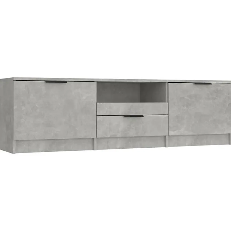 vidaXL Meuble TV Gris béton 140x35x40 cm Bois d'ingénierie 811452