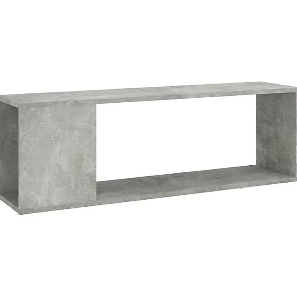 vidaXL Meuble TV Gris béton 100x24x32 cm Aggloméré