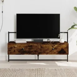 vidaXL Meuble TV mural chêne fumé 100,5x30x51 cm bois d'ingénierie 833460