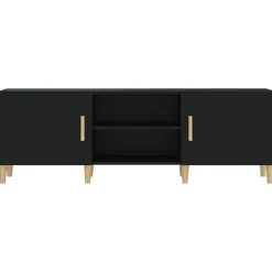 vidaXL Meuble TV Noir 150x30x50 cm Bois d'ingénierie 812619