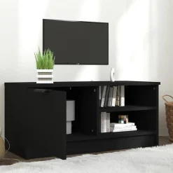 vidaXL Meuble TV Noir 80x35x36,5 cm Bois d'ingénierie 811468