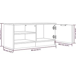 vidaXL Meuble TV Sonoma gris 80x35x36,5 cm Bois d'ingénierie 817119