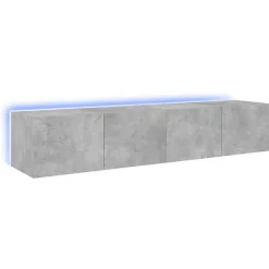 vidaXL Meubles TV Muraux et Lumières LED 2pcs, Armoires de Télévision Suspendues avec Rangement, Meubles Télé Flottants 837288