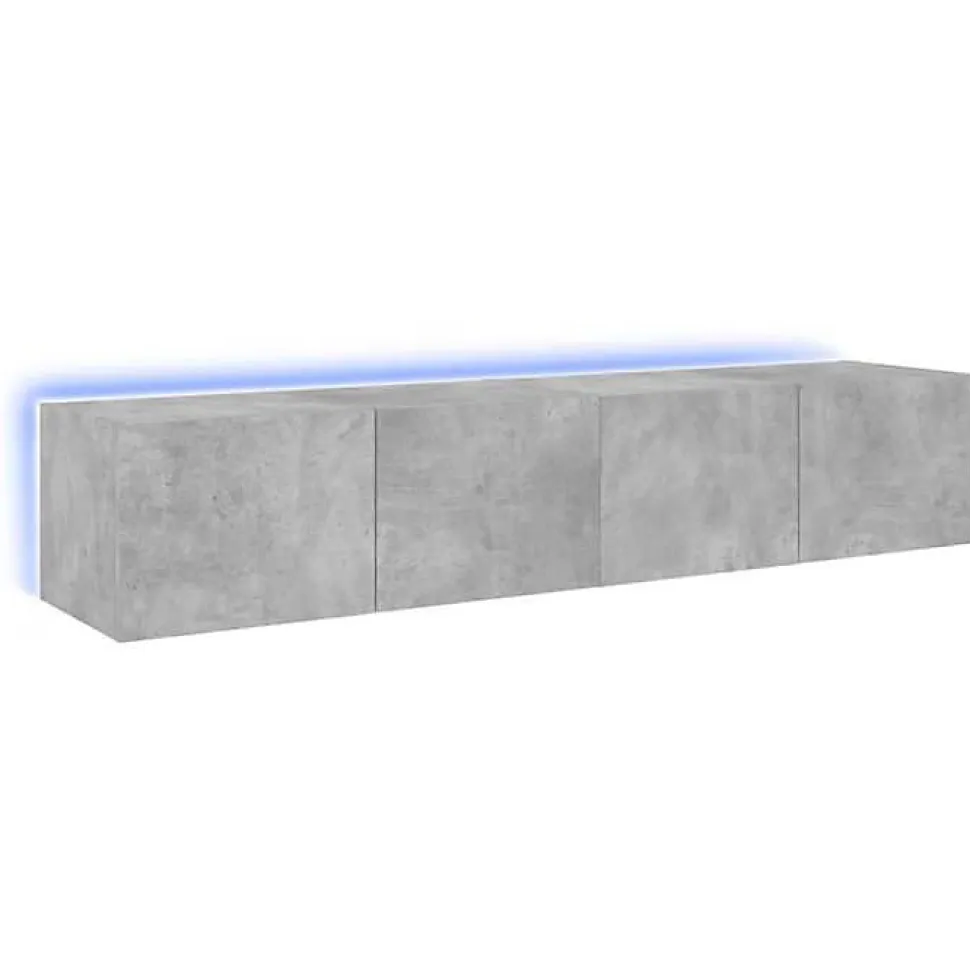 vidaXL Meubles TV Muraux et Lumières LED 2pcs, Armoires de Télévision Suspendues avec Rangement, Meubles Télé Flottants 837288