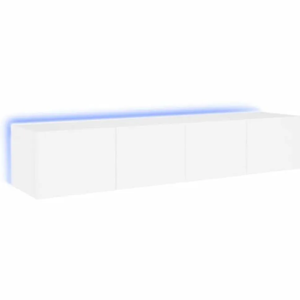 vidaXL Meubles TV Muraux avec Lumières LED 2 pcs, Armoires de Télévision Suspendues avec Rangement, Meubles Télé Flottants 837282
