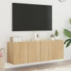 vidaXL Meubles TV muraux 2 pcs chêne sonoma 60x30x41 cm 836943