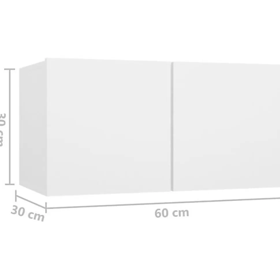 vidaXL Meubles TV suspendus 3 pcs Blanc 60x30x30 cm