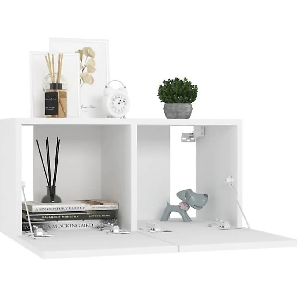 vidaXL Meubles TV suspendus 3 pcs Blanc 60x30x30 cm