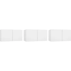 vidaXL Meubles TV suspendus 3 pcs Blanc 60x30x30 cm