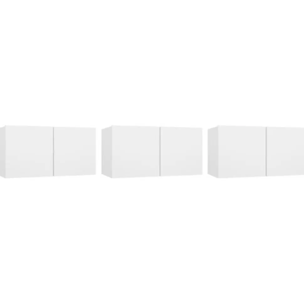 vidaXL Meubles TV suspendus 3 pcs Blanc 60x30x30 cm