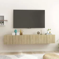 vidaXL Meubles TV suspendus 3 pcs Chêne sonoma 60x30x30 cm