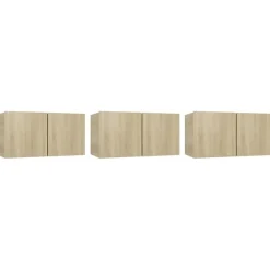 vidaXL Meubles TV suspendus 3 pcs Chêne sonoma 60x30x30 cm