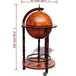 vidaXL Support de vin sous forme de globe Bois d'eucalyptus 60774