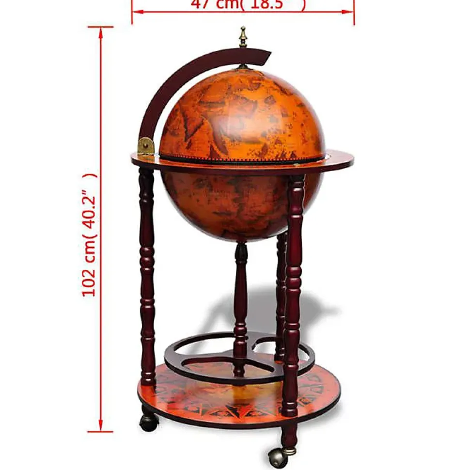 vidaXL Support de vin sous forme de globe Bois d'eucalyptus 60774