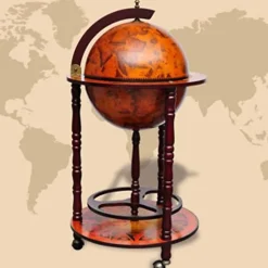 vidaXL Support de vin sous forme de globe Bois d'eucalyptus 60774