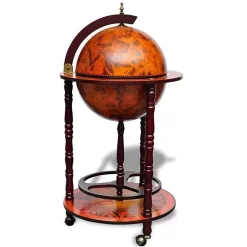 vidaXL Support de vin sous forme de globe Bois d'eucalyptus 60774