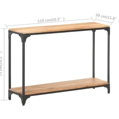 vidaXL Table console 110x30x75 cm Bois solide d'acacia