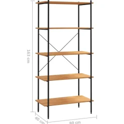 VidaXL étagère à 5 niveaux Noir et chêne 80x40x163 cm 336348