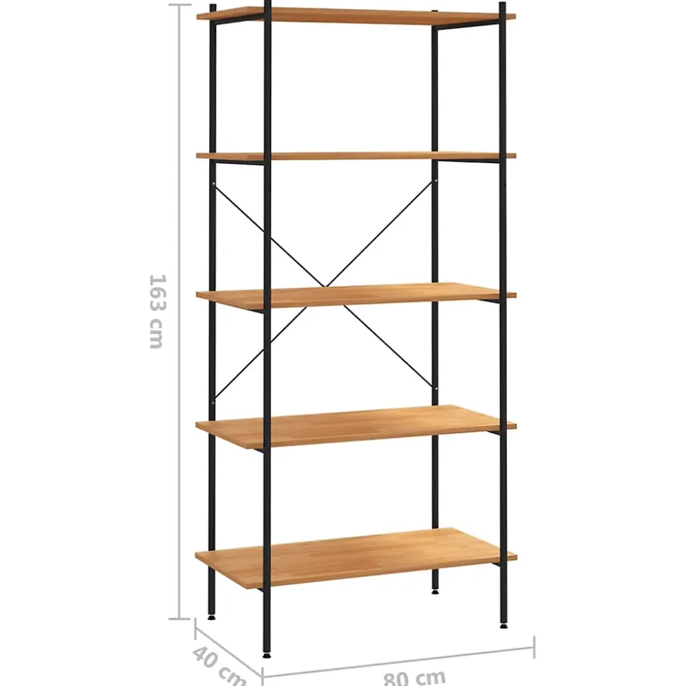 VidaXL étagère à 5 niveaux Noir et chêne 80x40x163 cm 336348