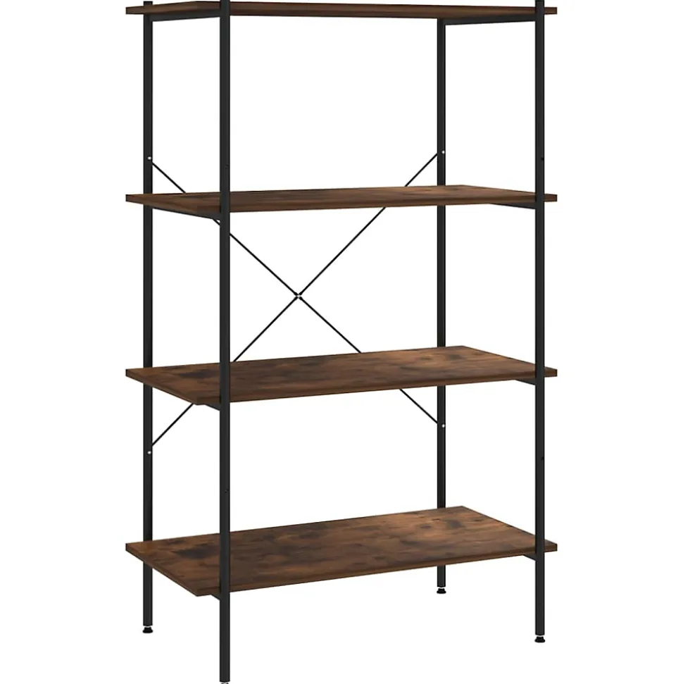 VidaXL étagère à 4 niveaux noir et naturel 80x40x130 cm 336345