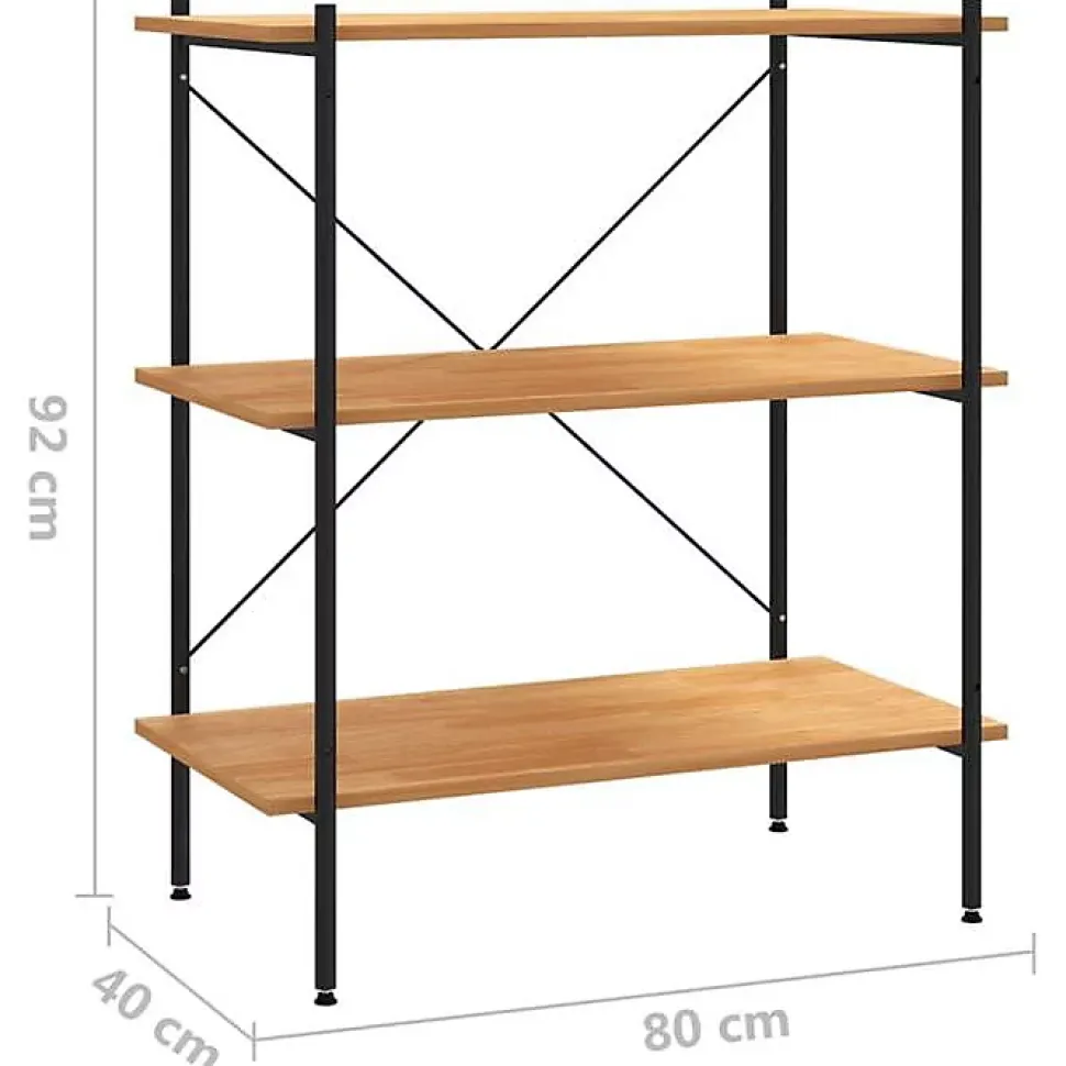 VidaXL étagère à 3 niveaux Noir et chêne 80x40x92 cm 336340